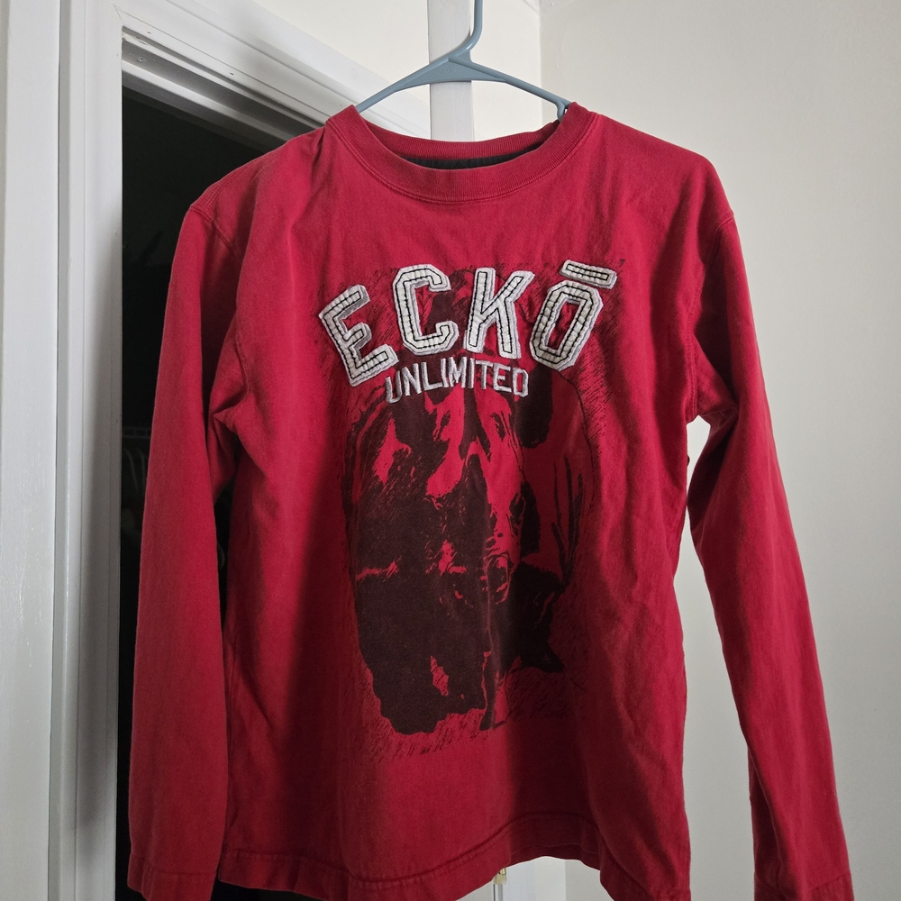 Vintage ECKO UNLTD Red Mens Size M Long sleeve T Shirt